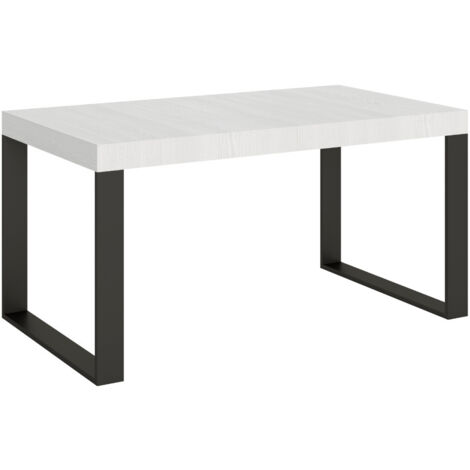 Table à manger extensible Tiroz 160 à 420 cm 5 rallonges fines Sur roulettes-Blanc-Sur roulettes-5 rallonges fines-160 à 420 cm (1/5)