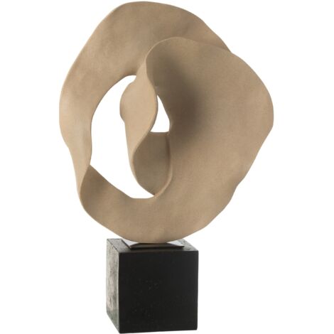 éco abstraite sur socle résine beige & noir VERCLA H 60cm (1/4)