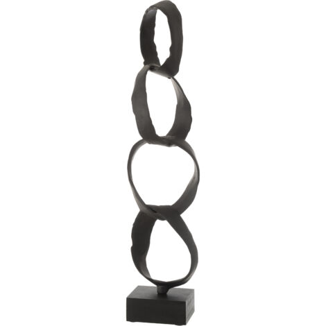 Anneaux déco sur pied en aluminium JARVIS H 66cm-Noir (1/3)