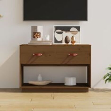 Meuble TV Marron miel 90x40x60 Bois de pin massif (1/5)