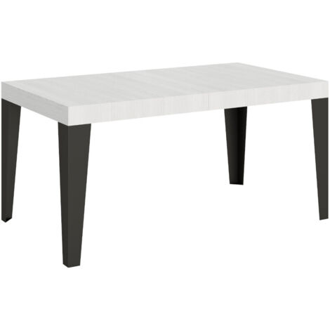 Table à manger extensible Flavio 160 à 420 cm 5 rallonges fines Sur roulettes-Blanc-Sur roulettes-5 rallonges fines-160 à 420 cm (1/5)