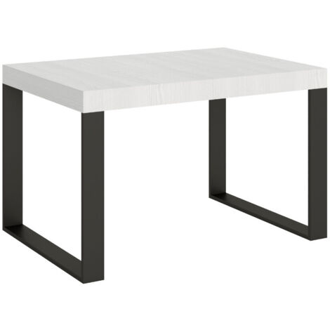 Table à manger extensible Tiroz 5 rallonges fines 130 à 390 cm 4 pieds-Blanc-4 pieds-5 rallonges fines-130 à 390 cm (1/5)