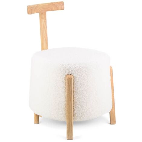Chaise design en laine à bouclettes blanc cassé Oreklo (1/4)