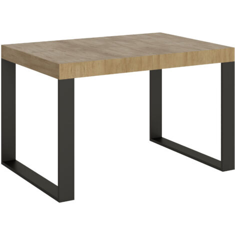 Table à manger extensible Tiroz 130 à 390 cm 5 rallonges fines Sur roulettes-Naturel-Sur roulettes-5 rallonges fines-130 à 390 cm (1/5)
