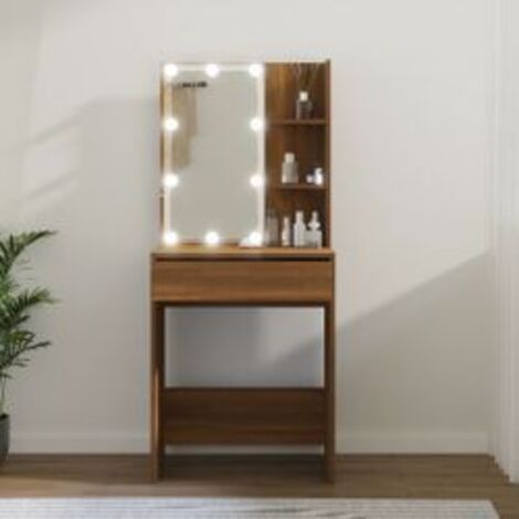 Coiffeuse avec LED Chêne marron 60x40x140 (1/5)