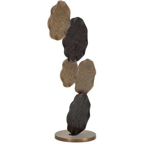 Sculpture décorative en aluminium KLARI H 93cm – Doré & Bronze noirâtre (1/3)