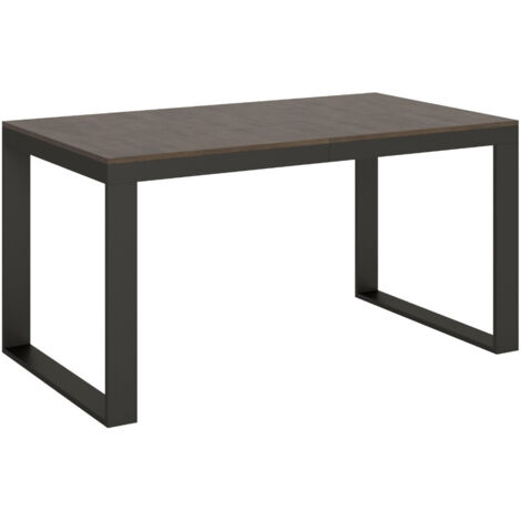 Table à manger extensible Tiroz 5 rallonges fines 160 à 420 cm Sur roulettes-Marron-Sur roulettes-5 rallonges fines-160 à 420 cm (1/5)