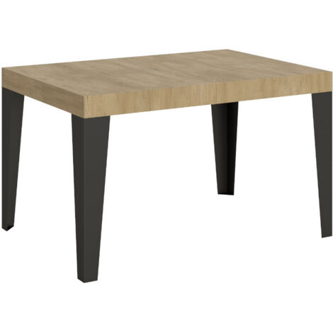 Table à manger extensible Flavio 130 à 390 cm Sur roulettes 5 rallonges fines-Naturel-Sur roulettes-5 rallonges fines-130 à 390 cm (1/5)