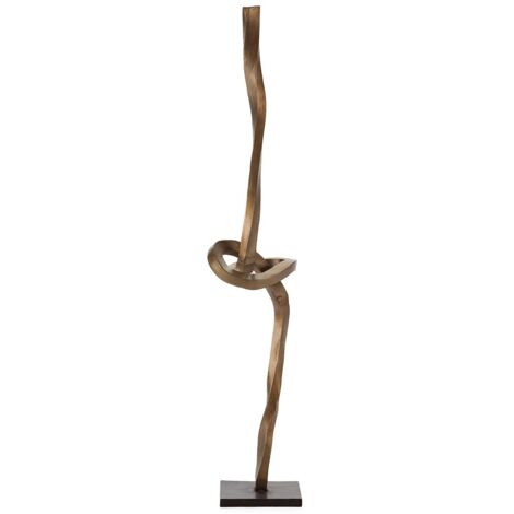 Sculpture décorative en aluminium THALY H 163cm – Doré antique & Bronze noirâtre (1/4)
