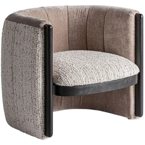 Fauteuil club LINEA tissu à bouclette – Le confort enveloppant-Noir