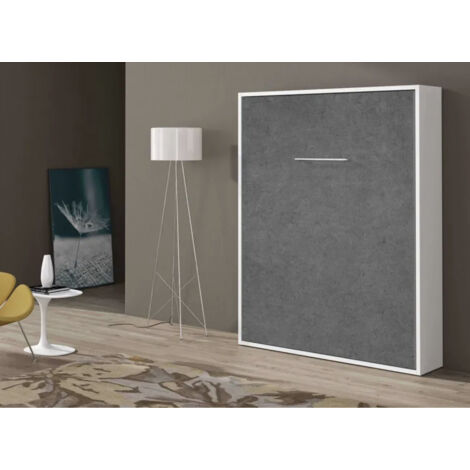 Lit escamotable vertical 140x190 Kola Gris anthracite Sans matelas-Cadre Anthracite-Façade Taupe (1/5)