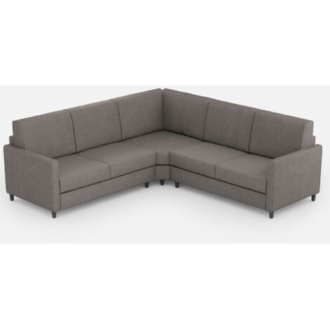 Canapé d'angle moderne italien tissu gris Korane - 5 tailles 221x221 cm-Taille 221x221 cm (1/5)