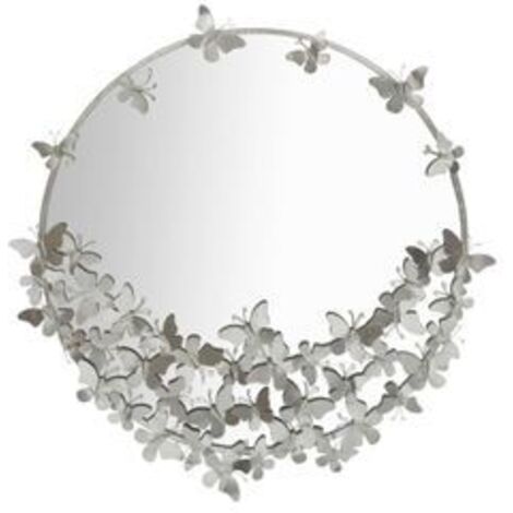 Miroir mural rond papillon argenté cm ø 91x3x94 (1/5)