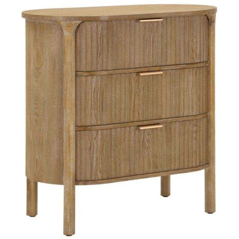Commode Gothenburg bois naturel 3 grands tiroirs (1/4)