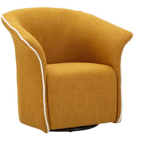Fauteuil pivotant Siena moutarde design moderne élégant (1/4)