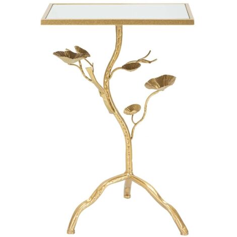 Table Tisty métal doré et miroir design arbre (1/5)