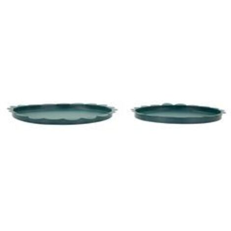 Plateau rond saturne bleu sarcelle, lot de 2 pièces, ø 33x2 - 27,5x2 (1/5)