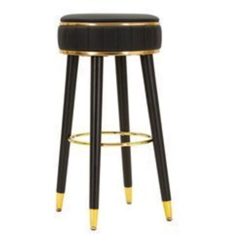 Tabouret de bar London noir design élégant doré (1/5)