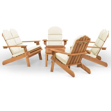 Ensemble de salon de jardin Adirondack 5 pcs bois acacia solide (1/5)