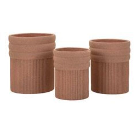 Ensemble de 3 cache-pots d'extérieur Colombia Tris en polyrésine - Vases rouges modernes Ø 41,5 x 50, 36 x 45, 30,5 x 39,5 cm - Résistants et décoratifs - Modernes (1/5)