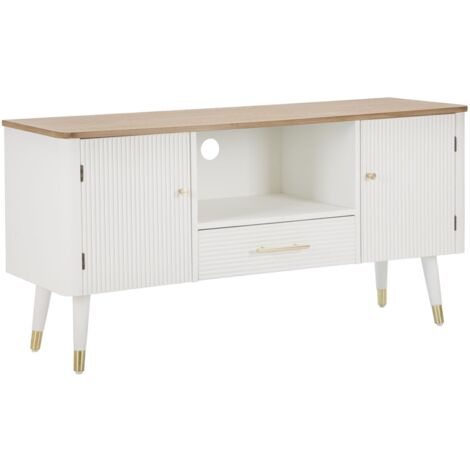 Meuble TV Matera bois blanc et brun design moderne (1/5)