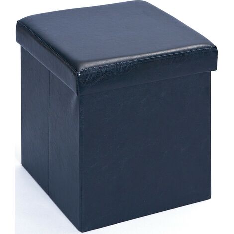 Boîte de rangement pliable simili cuir noir Santy