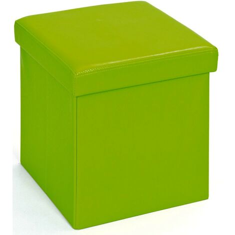 Boîte de rangement pliable simili cuir vert Santy