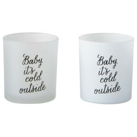 Photophores verre blanc imprimé noir Bialli H 8 cm - Lot de 16 (1/5)