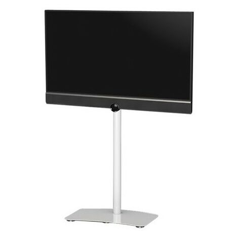 Sonorous - Support TV sur pied orientable avec étagère PL2810 verre trempé  blanc et alu H 109 cm