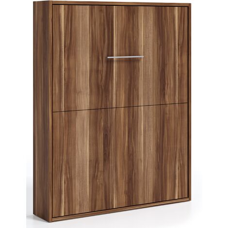 Les Tendances – Lit escamotable vertical 140x190 cm – Structure en mélaminé haute densité – Sommier en tube d'acier renforcé – Ouverture avec ressorts à gaz (1/5)