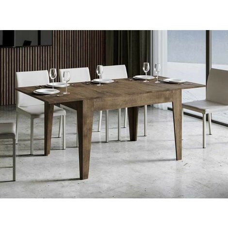 Table rectangulaire 4/6 personnes extensible en bois 150/180 cm - oman  Couleur bois foncé Rendez Vous Deco