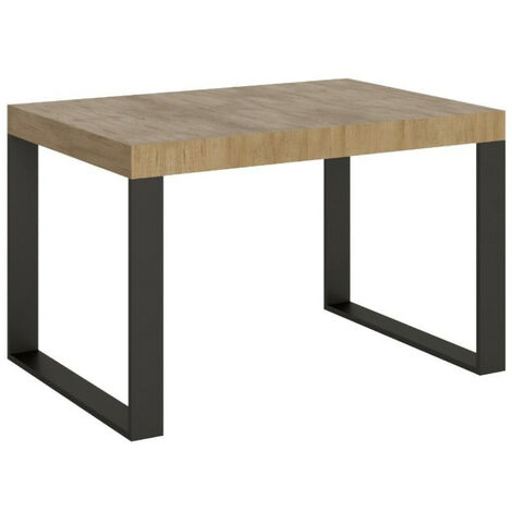 Table à manger moderne bois clair et pieds métal anthracite Tiroz 130cm (1/5)