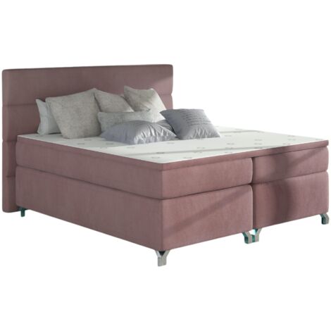 Lit boxspring 160x200 tissu velours Mador (1/5)