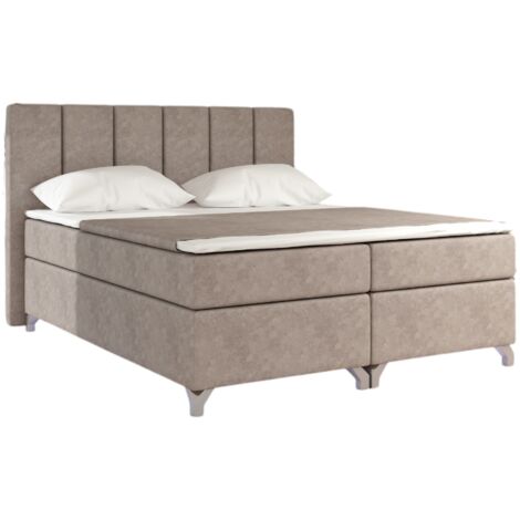 Lit boxspring 180x200 tissu beige Balfor (1/4)