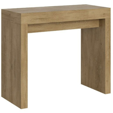 Console extensible bois clair 12 personnes 40 à 300cm Ribo-Support 2 pieds (1/5)
