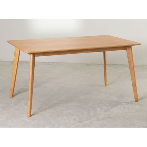 Table rectangulaire bois d'hévéa naturel Kise 150 cm (1/5)