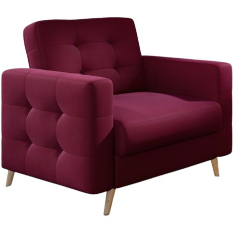 Fauteuil velours ANSKA-Prune (1/5)