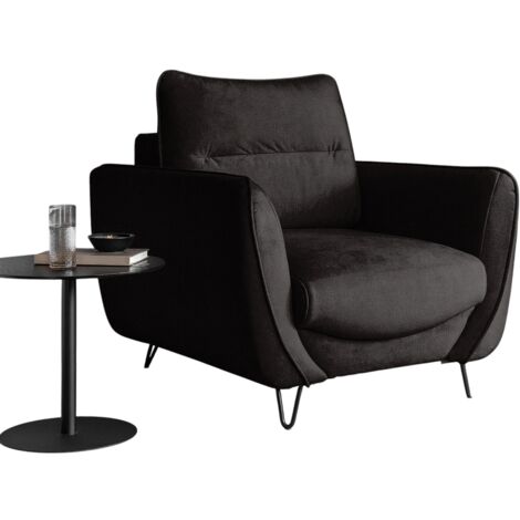 Fauteuil en tissu ZURIK – Élégance italienne et confort durable-Marron (1/4)