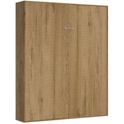Lit escamotable 160x190 avec 1 meuble haut bois clair kanto (1/5)