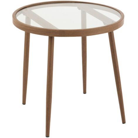 Table d'appoint ronde 50x48 cm marron foncé - TOBIAS (1/5)