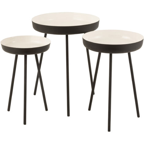 Set de 3 tables métal bicolores Pino D 52-D 43-D 36cm (1/5)