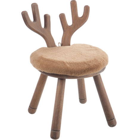 Chaise oreille de cerf en bois massif naturel Bambi (1/5)