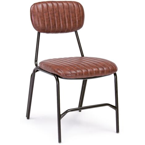 Chaise en acier orange foncé et noir Debbie - Lot de 2 (1/5)