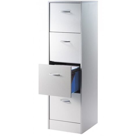 Classeur 4 tiroirs pour dossiers suspendus gris Office H140cm (1/3)