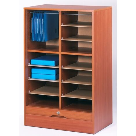 Classeur à rideau large merisier Office 108cm