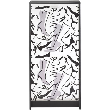 Meuble à chaussures blanc rideau bottines 21 paires Shoot 58cm (1/4)