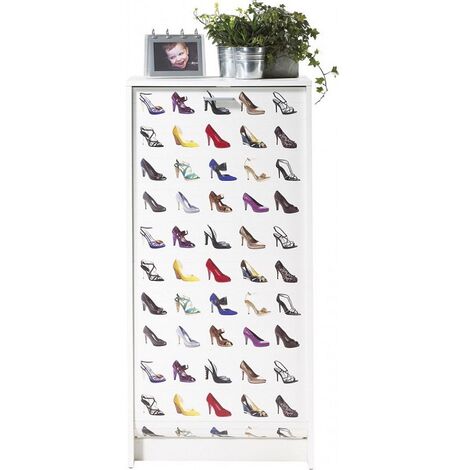 Meuble à chaussures blanc rideau chaussures 21 paires Shoot 58cm (1/5)
