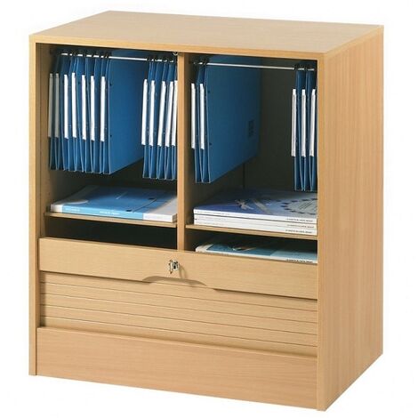 Classeur à rideau bois clair Office 76cm (1/5)