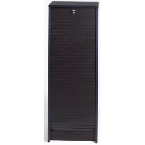 Les Tendances – Classeur à rideau noir 38x104x38.5 cm – 4 étagères réglables – Structure en panneaux de particules mélaminés – Fabriqué en France (1/2)