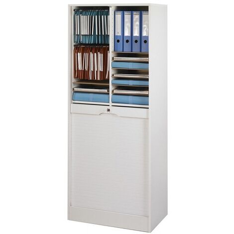 Armoire de bureau à rideau large blanc Office 172cm (1/4)